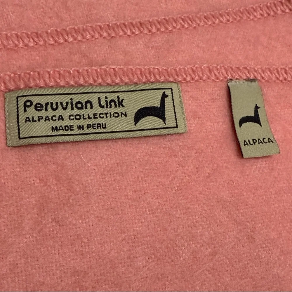 Peruvian Link Alpaca Collection Scarf Long Fringed 82” x 8.75” Light Salmon
